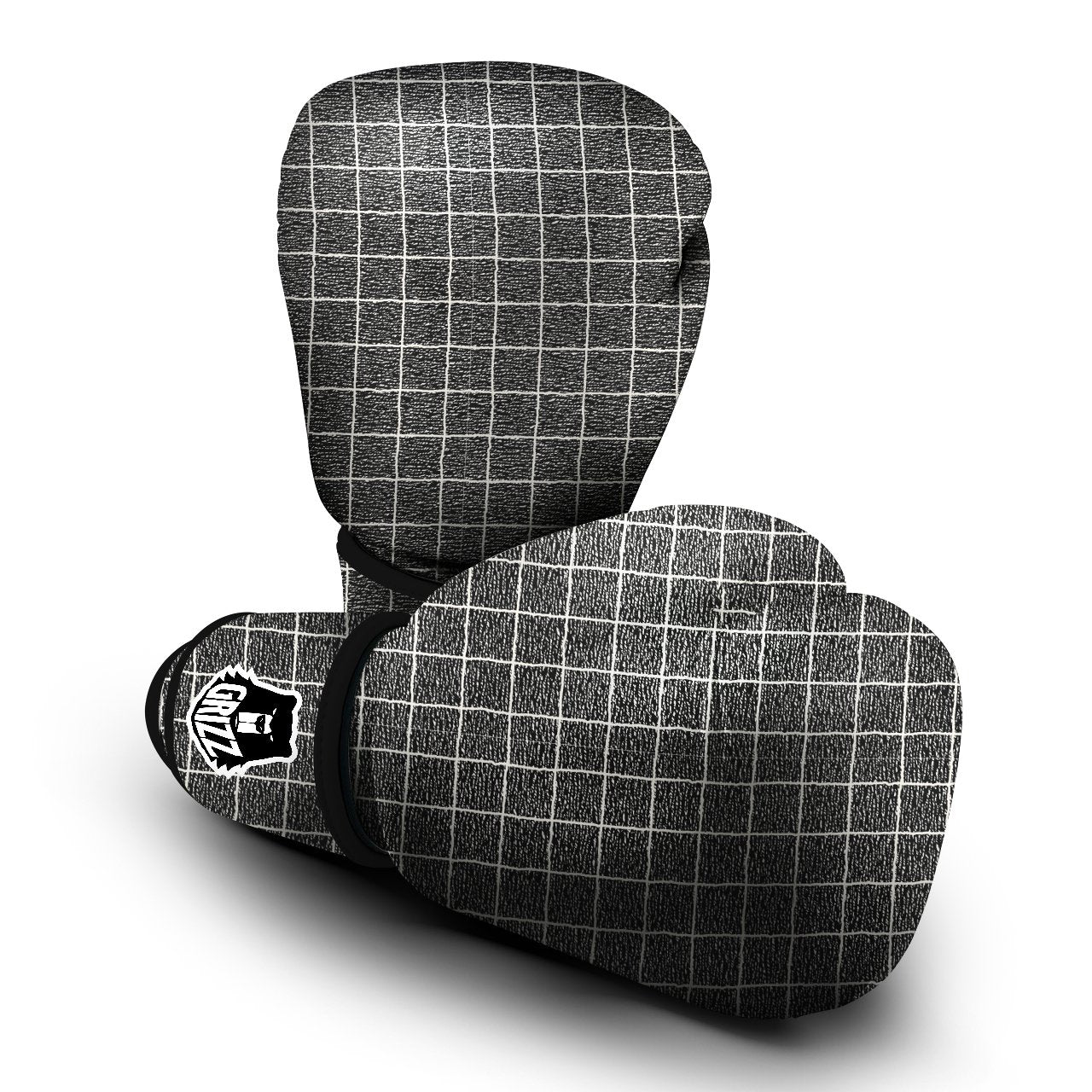 Windowpane Noisy Print Pattern Boxing Gloves-grizzshop