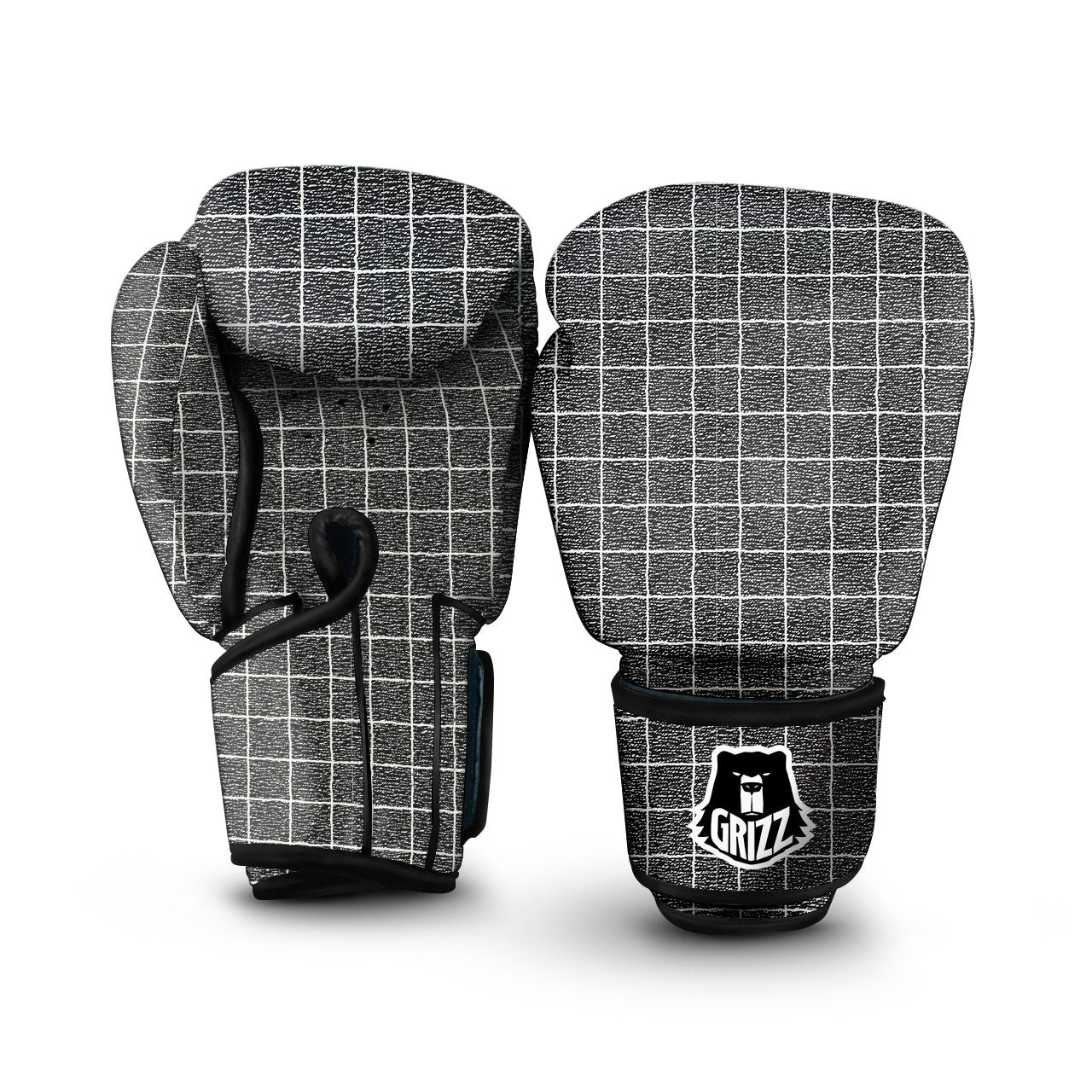 Windowpane Noisy Print Pattern Boxing Gloves-grizzshop