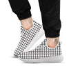 Windowpane White And Black Print Pattern White Athletic Shoes-grizzshop