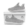 Windowpane White And Black Print Pattern White Athletic Shoes-grizzshop