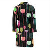 Wine Glass Pattern Print Men Long Robe-grizzshop