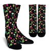 Wine Glass Pattern Print Unisex Crew Socks-grizzshop