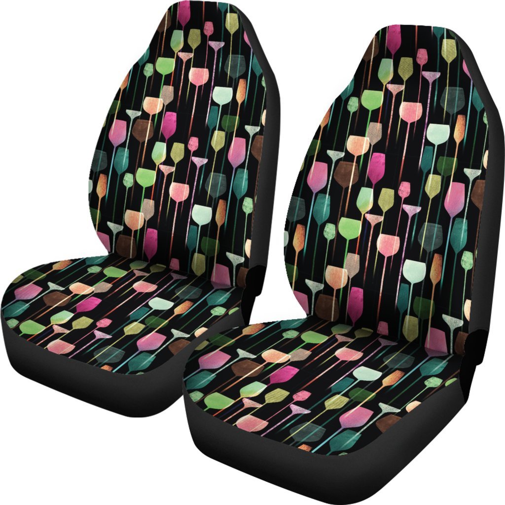 Wine Glass Pattern Print Universal Fit Car Seat Cover-grizzshop