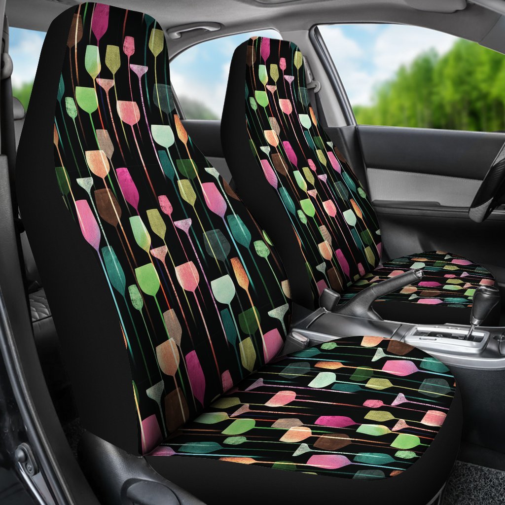 Wine Glass Pattern Print Universal Fit Car Seat Cover-grizzshop