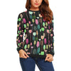 Wine Glass Pattern Print Women Crewneck Sweatshirt-grizzshop