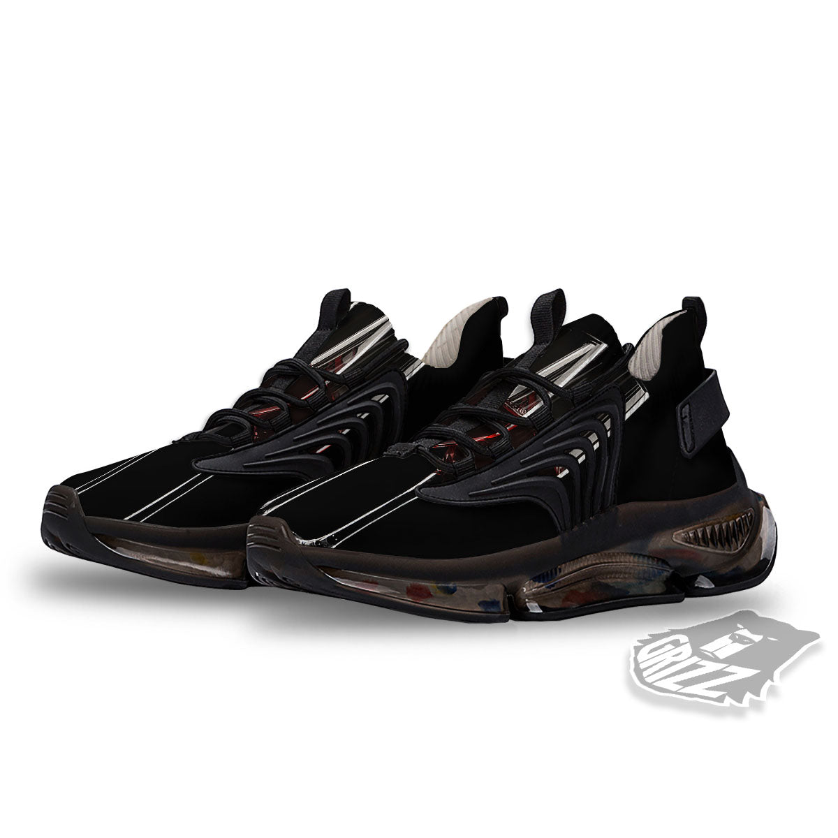Wine Glasses Print Black Gym Shoes-grizzshop