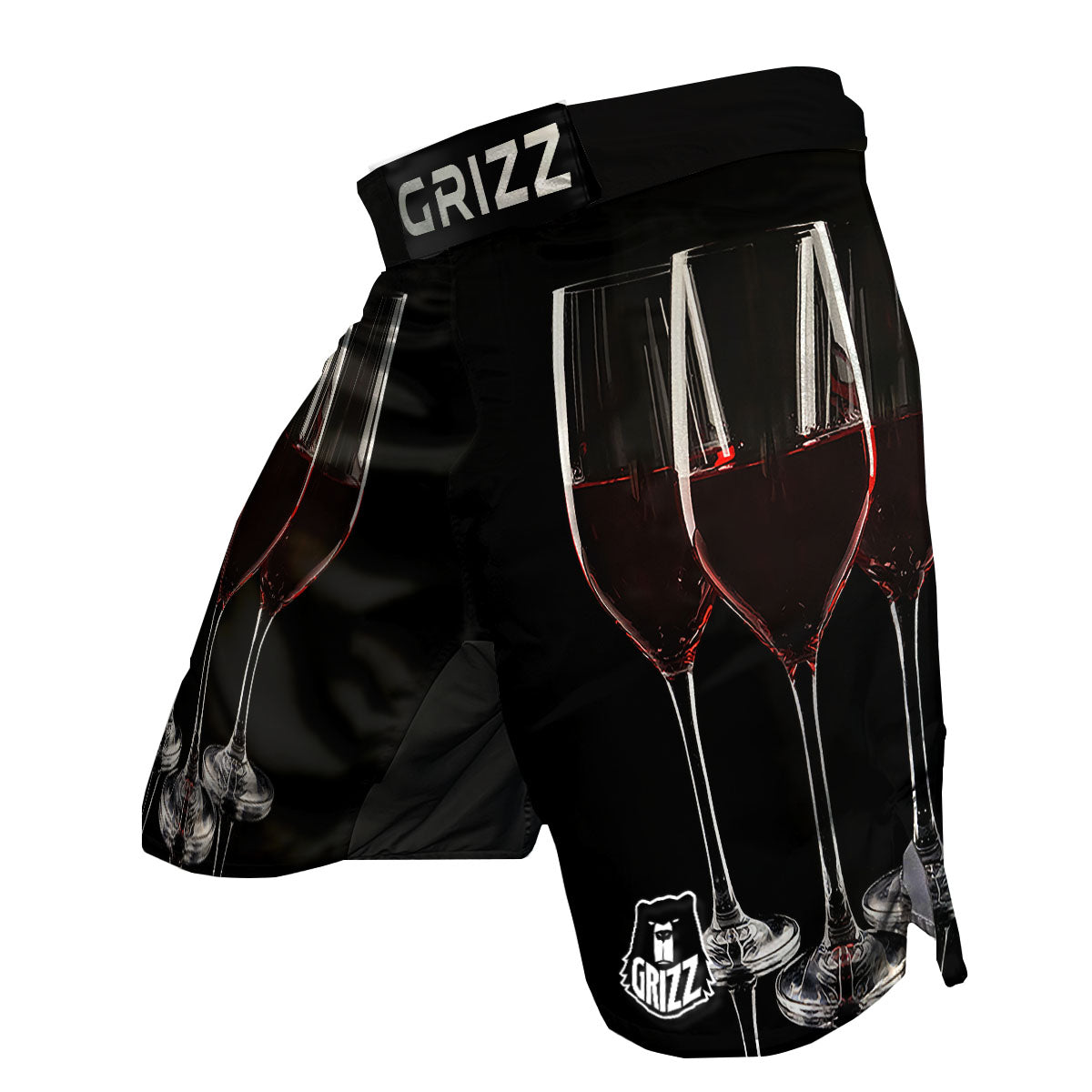 Wine Glasses Print MMA Shorts-grizzshop