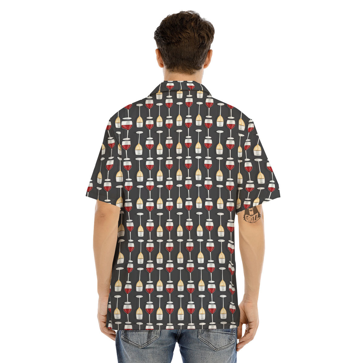 Wine Glasses Print Pattern Men's Hawaiian Shirt-grizzshop