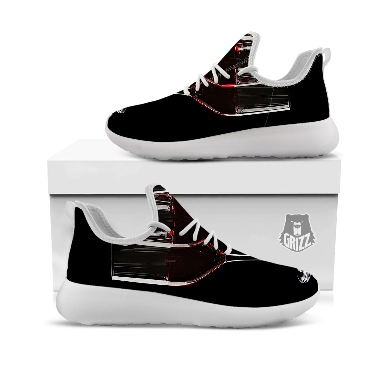 Wine Glasses Print White Athletic Shoes-grizzshop