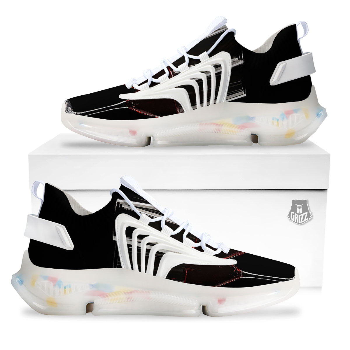 Wine Glasses Print White Gym Shoes-grizzshop