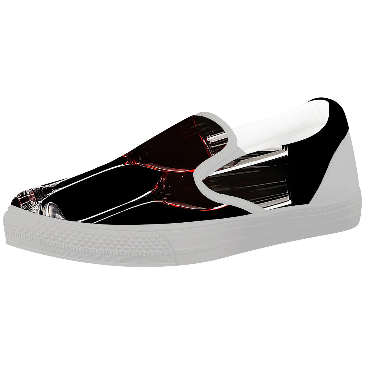 Wine Glasses Print White Slip On Shoes-grizzshop