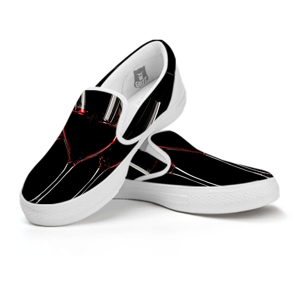 Wine Glasses Print White Slip On Shoes-grizzshop