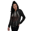 Wine Glasses Print Women's Bomber Jacket-grizzshop