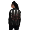 Wine Glasses Print Women's Bomber Jacket-grizzshop