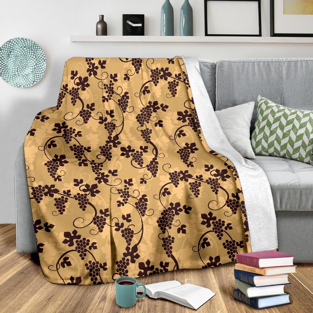 Wine Grape Pattern Print Blanket-grizzshop