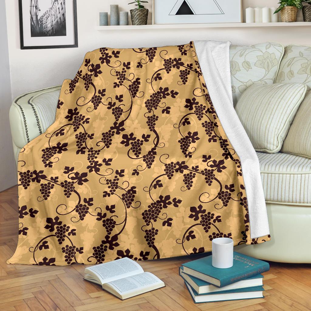 Wine Grape Pattern Print Blanket-grizzshop