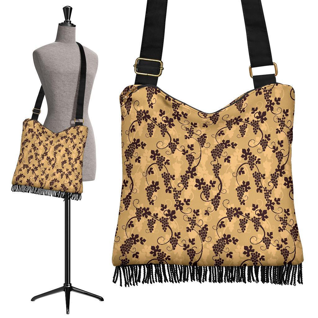 Wine Grape Pattern Print Crossbody bags-grizzshop