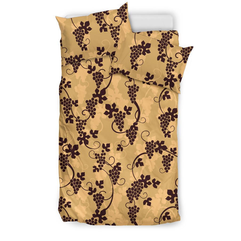 Wine Grape Pattern Print Duvet Cover Bedding Set-grizzshop