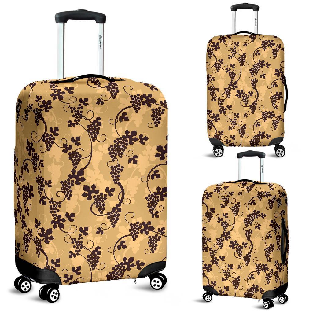 Wine Grape Pattern Print Luggage Cover Protector-grizzshop
