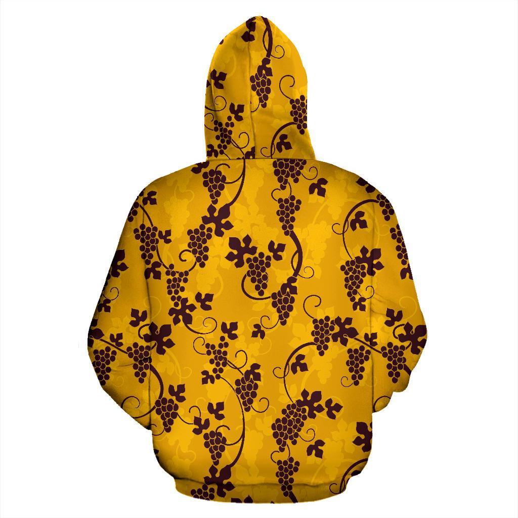 Wine Grape Pattern Print Men Women Pullover Hoodie-grizzshop