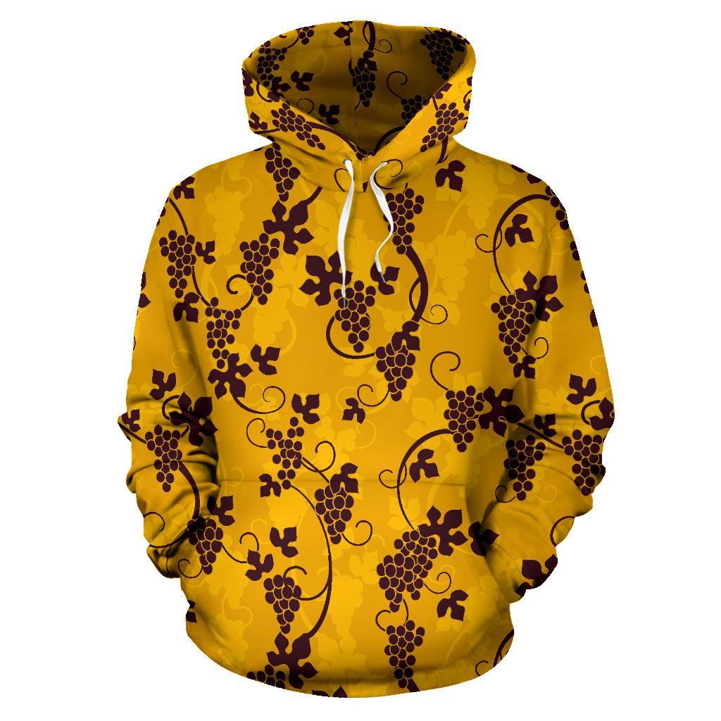 Wine Grape Pattern Print Men Women Pullover Hoodie-grizzshop