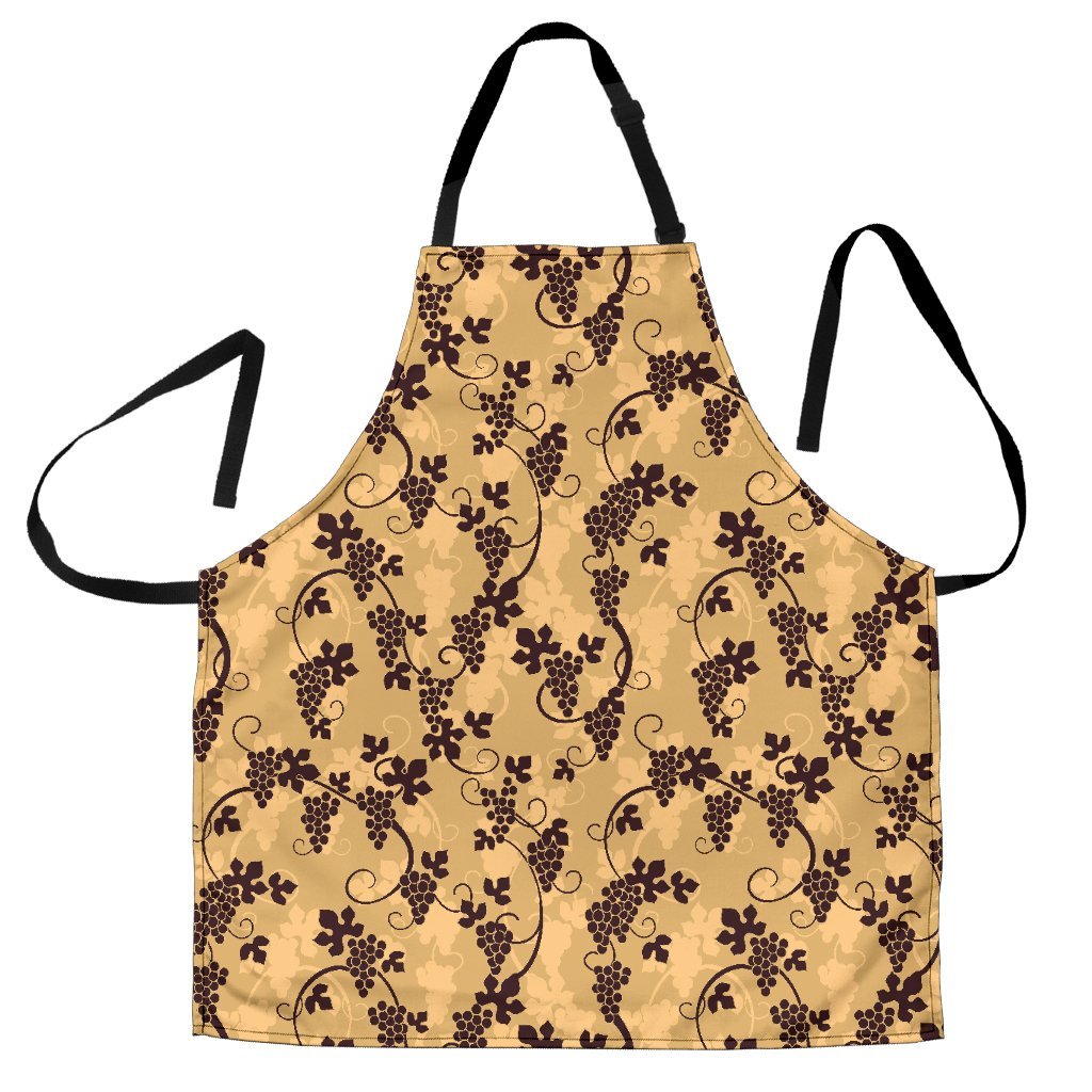 Wine Grape Pattern Print Men's Apron-grizzshop