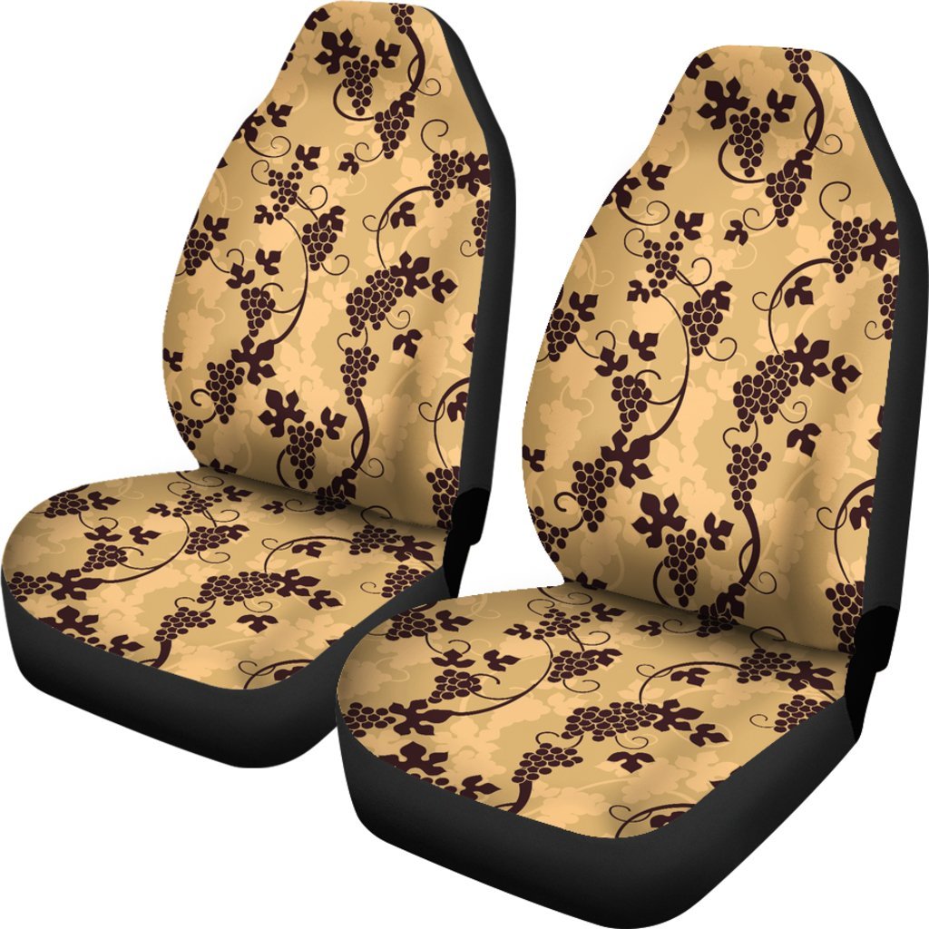 Wine Grape Pattern Print Universal Fit Car Seat Covers-grizzshop