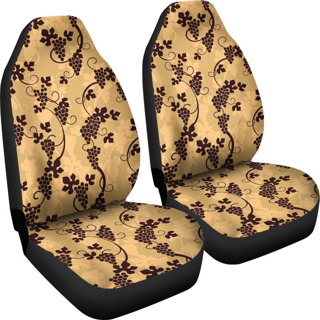 Wine Grape Pattern Print Universal Fit Car Seat Covers-grizzshop