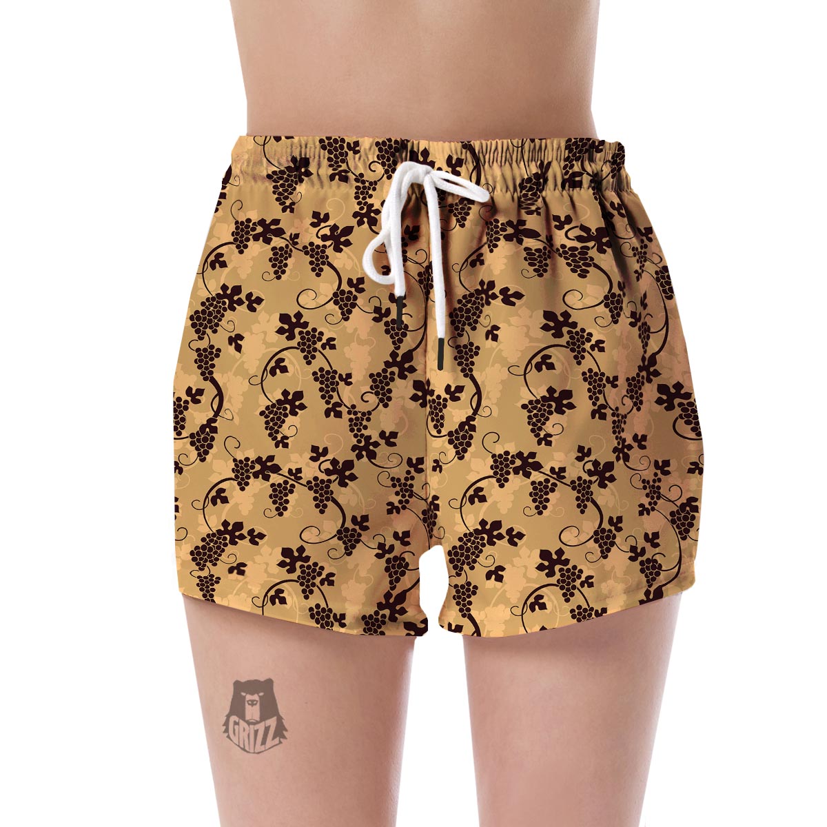 Wine Grape Pattern Print Women's Shorts-grizzshop