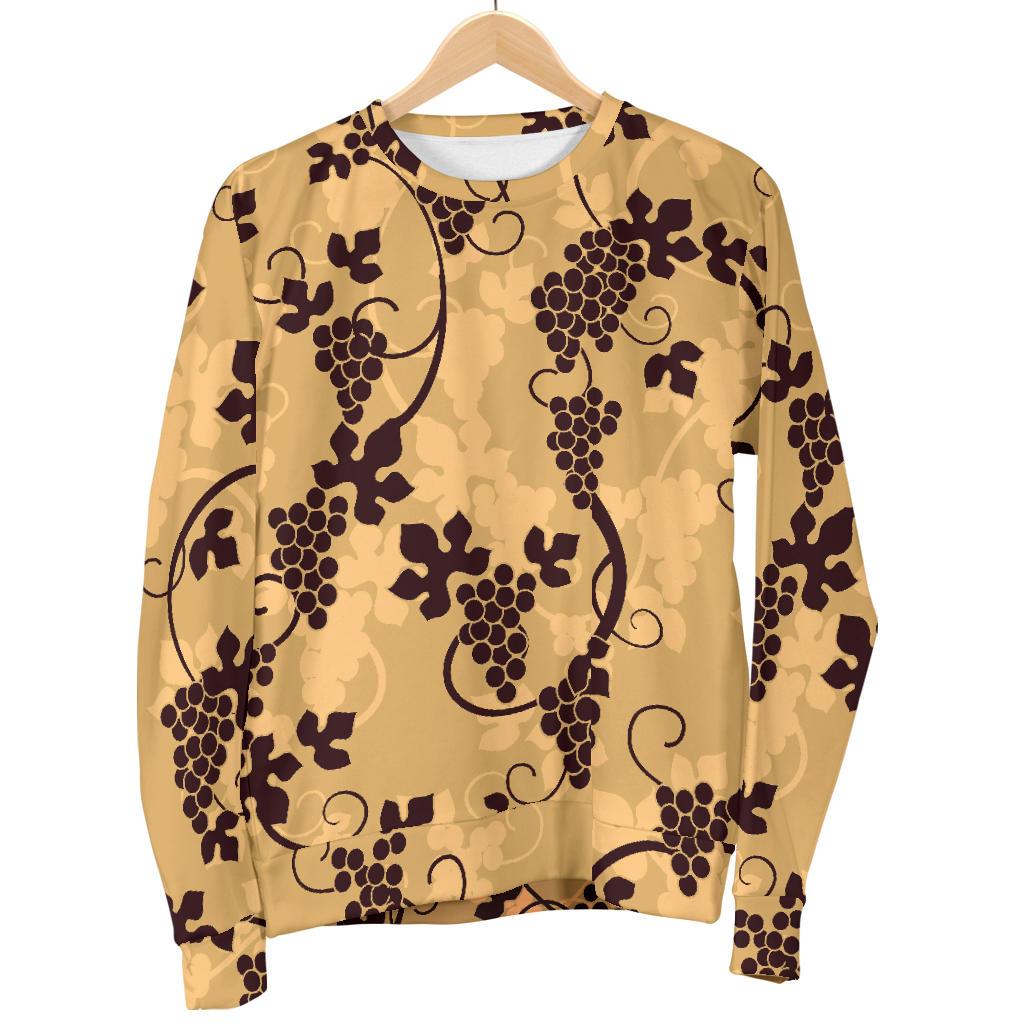 Wine Grape Pattern Print Women's Sweatshirt-grizzshop