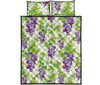 Wine Grape Print Pattern Bed Set Quilt-grizzshop