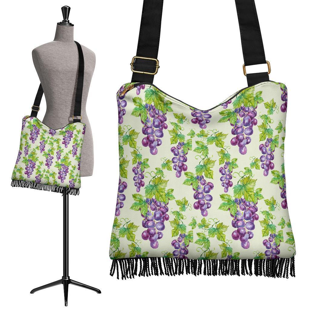 Wine Grape Print Pattern Crossbody bags-grizzshop