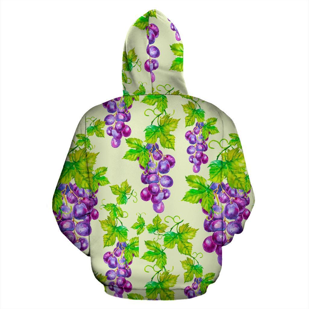 Wine Grape Print Pattern Men Women Pullover Hoodie-grizzshop