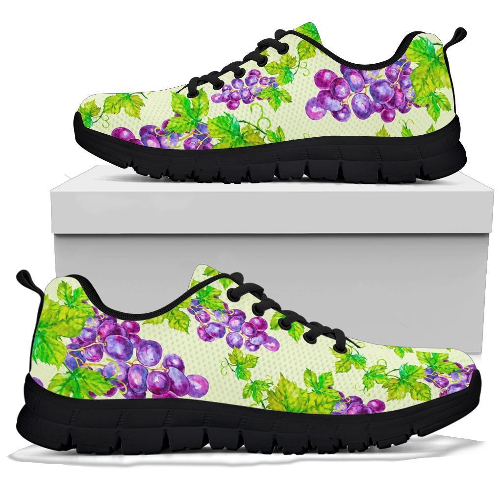 Wine Grape Print Pattern Sneaker Shoes For Men Women-grizzshop