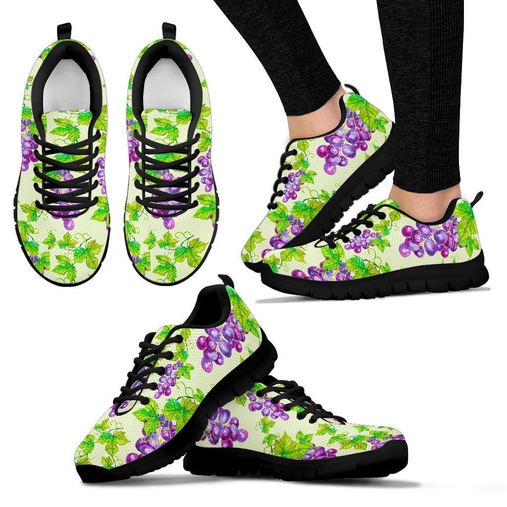 Wine Grape Print Pattern Sneaker Shoes For Men Women-grizzshop