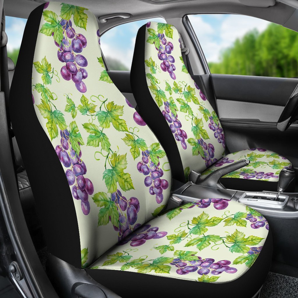 Wine Grape Print Pattern Universal Fit Car Seat Covers-grizzshop