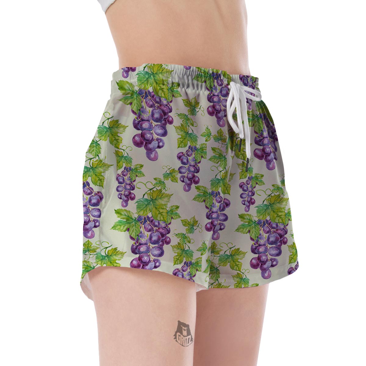 Wine Grape Print Pattern Women's Shorts-grizzshop