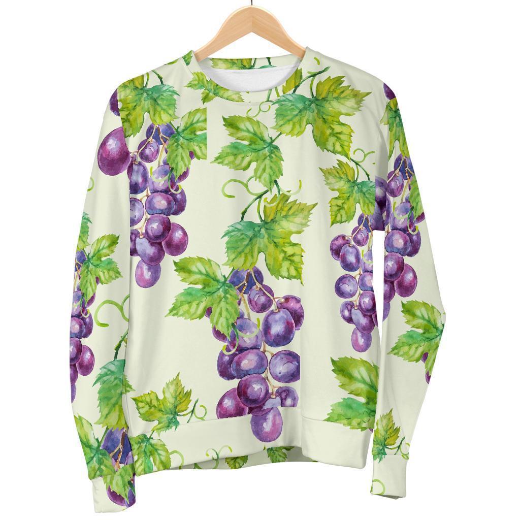 Wine Grape Print Pattern Women's Sweatshirt-grizzshop