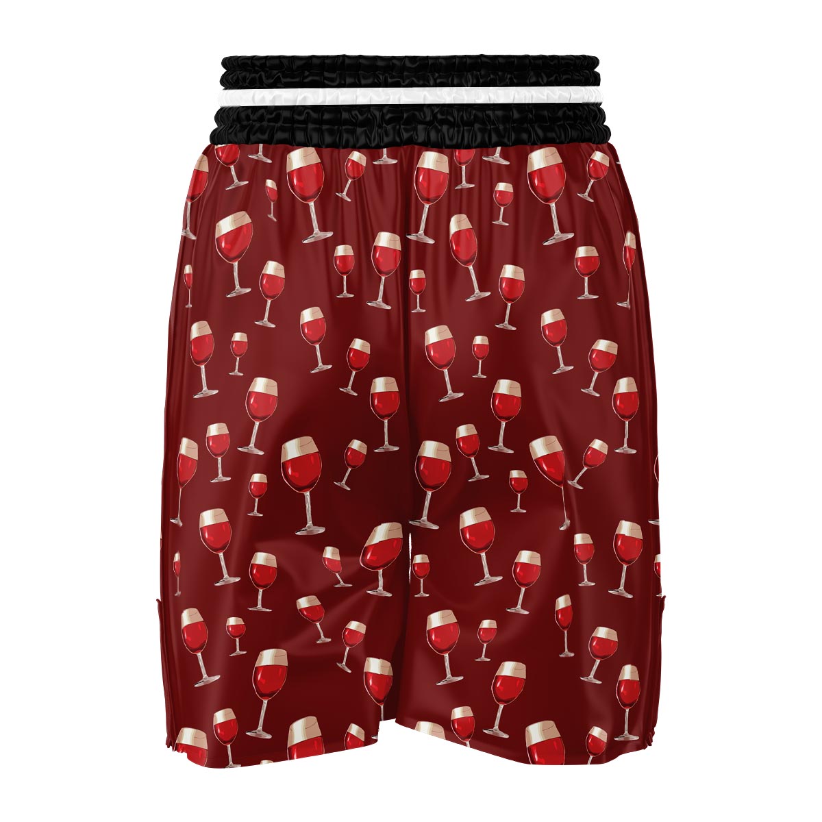 Wine Red Print Pattern Boxing Shorts-grizzshop