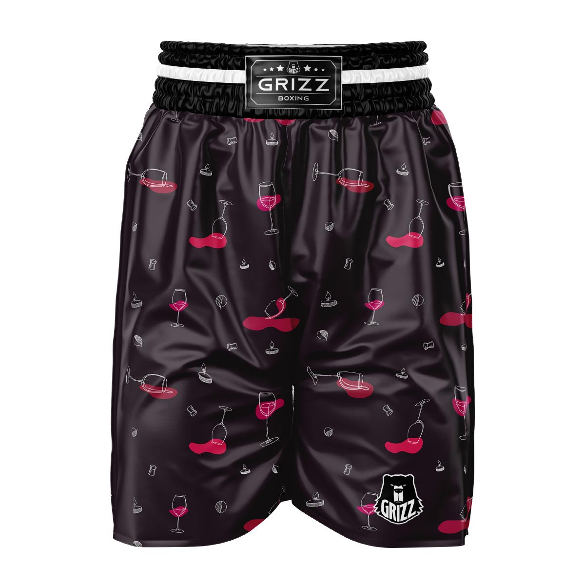 Wine Splash Print Pattern Boxing Shorts-grizzshop