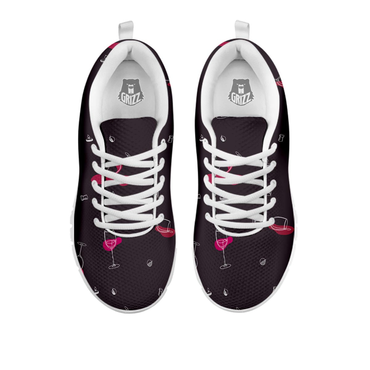 Wine Splash Print Pattern White Sneaker-grizzshop