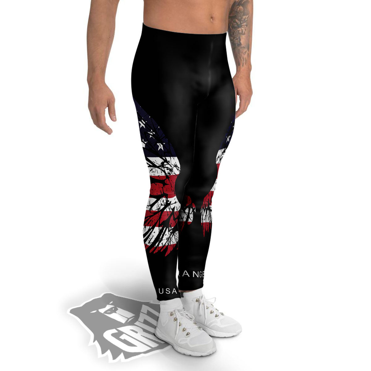 Wing Flag American Print Men's Leggings-grizzshop