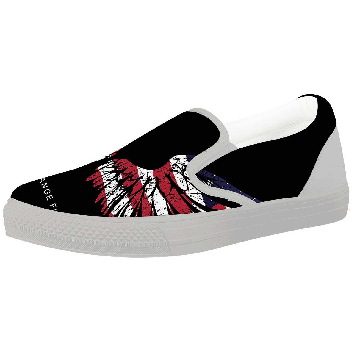 Wing Flag American Print White Slip On Shoes-grizzshop