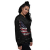 Wing Flag American Print Women's Bomber Jacket-grizzshop