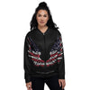 Wing Flag American Print Women's Bomber Jacket-grizzshop