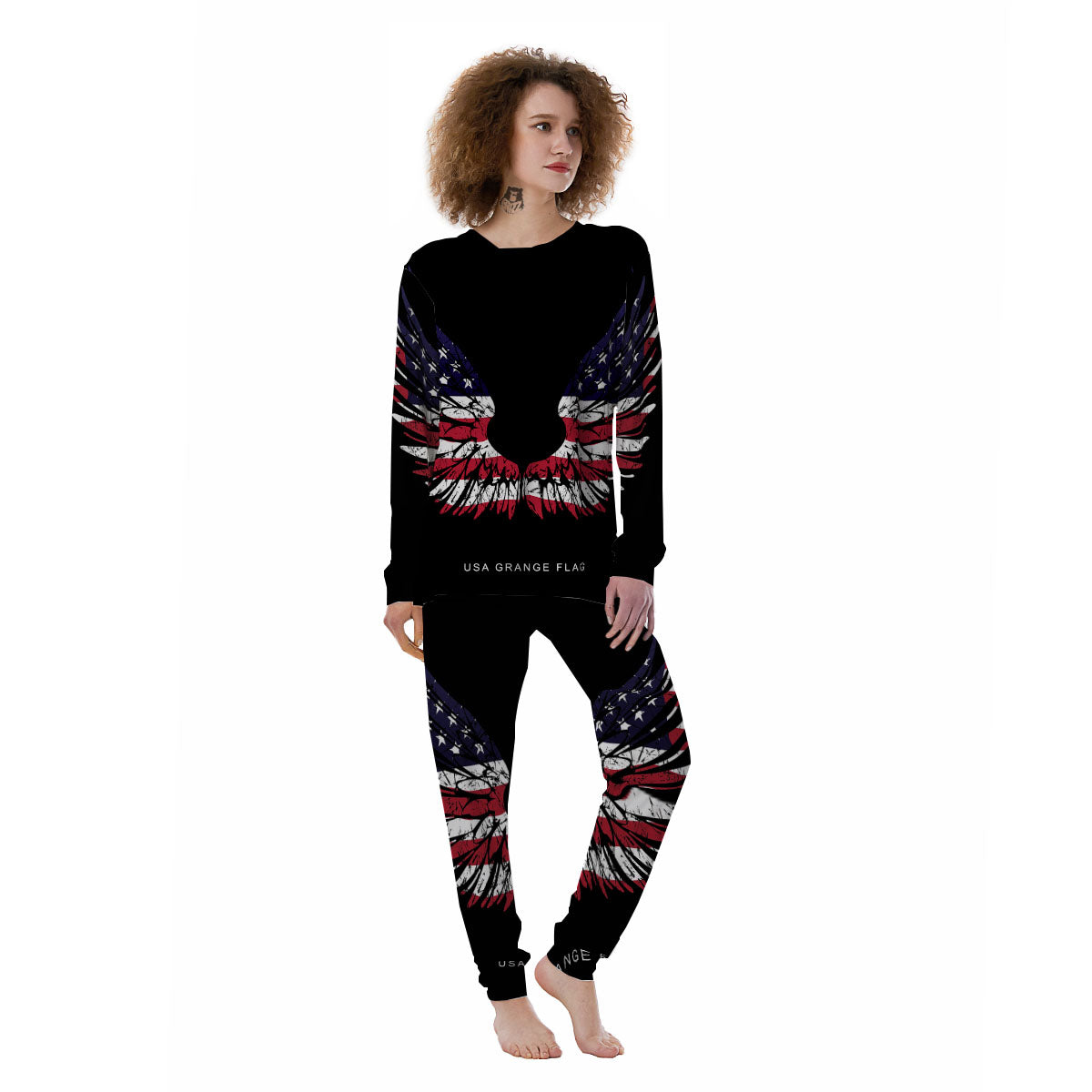 Wing Flag American Print Women's Pajamas-grizzshop