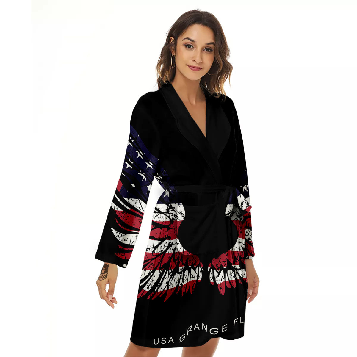 Wing Flag American Print Women's Robe-grizzshop