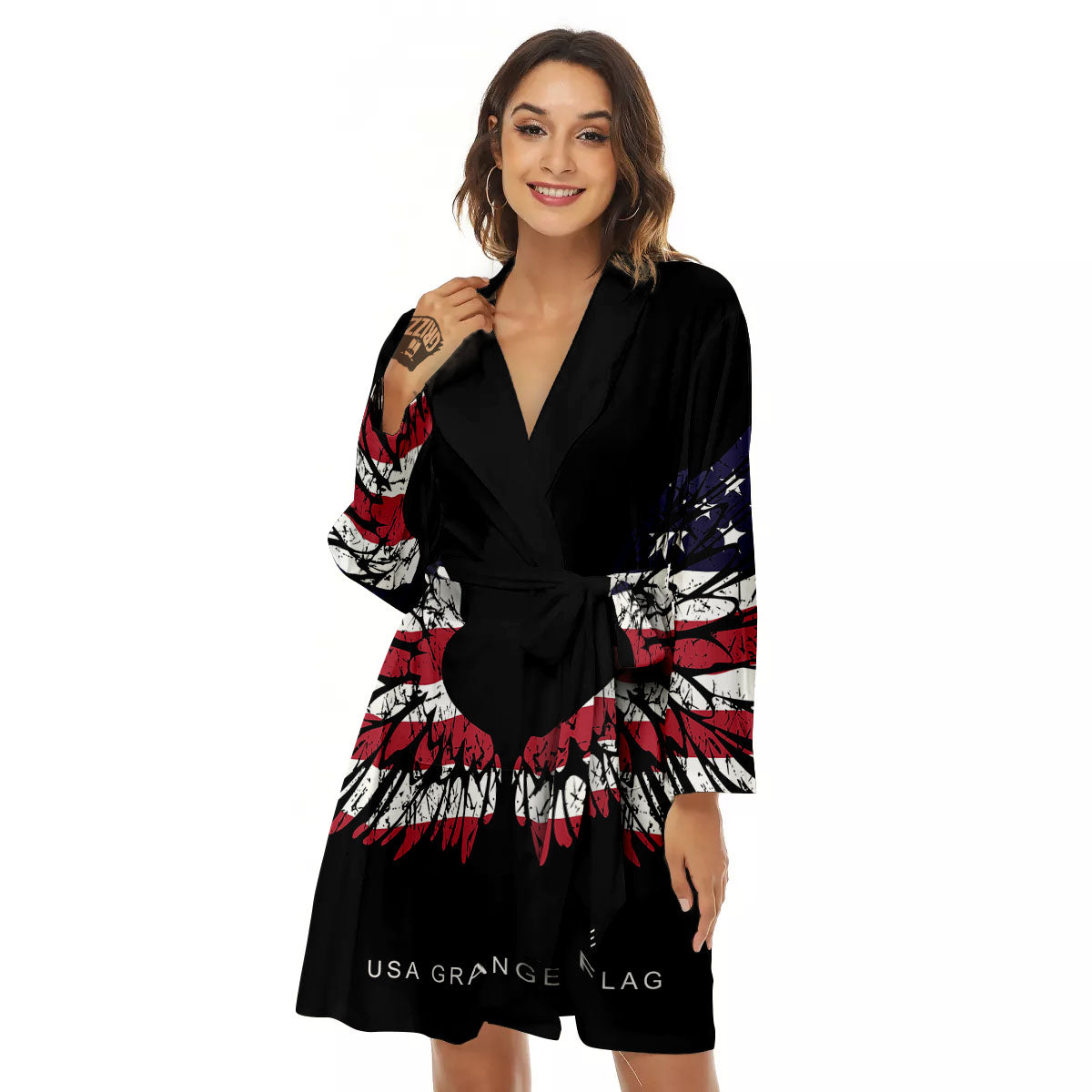 Wing Flag American Print Women's Robe-grizzshop