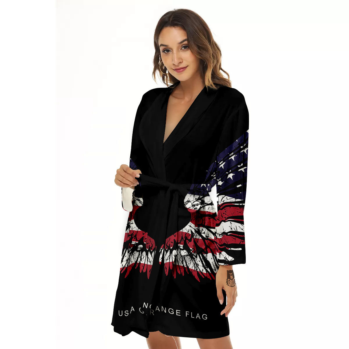 Wing Flag American Print Women's Robe-grizzshop