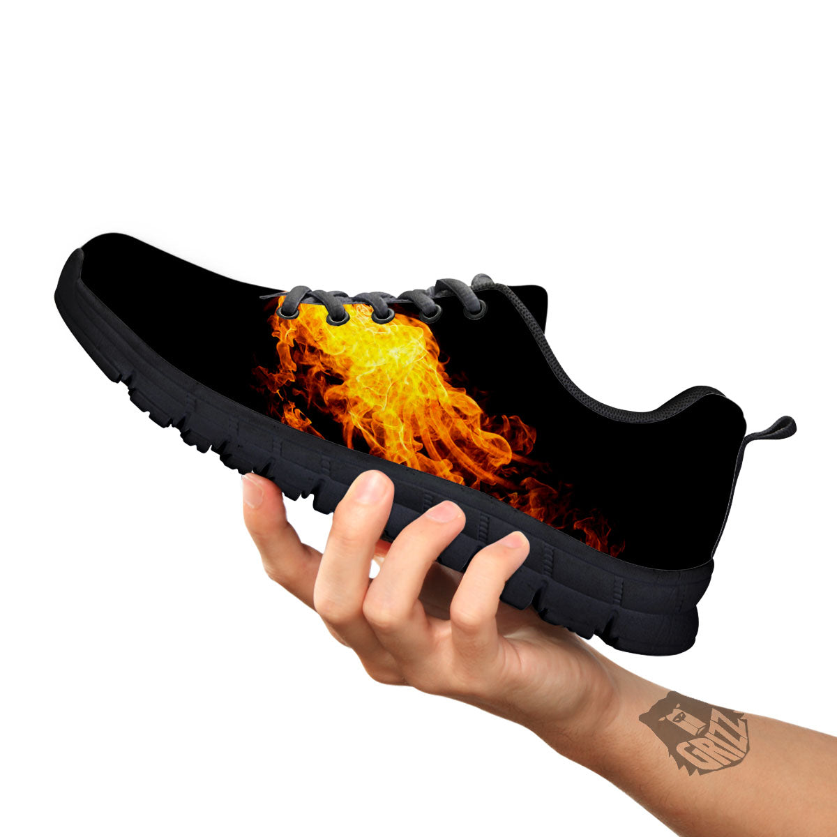 Wings Flame Print Black Sneaker-grizzshop
